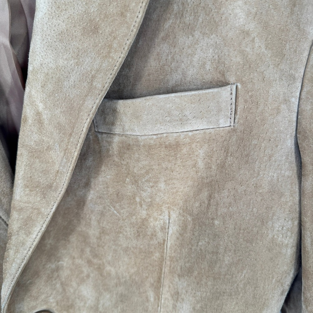 Vintage BGSD Mens Sz XLT Genuine Leather Suede Blazer Jacket Sport Coat‎ Tan - Picture 10 of 14